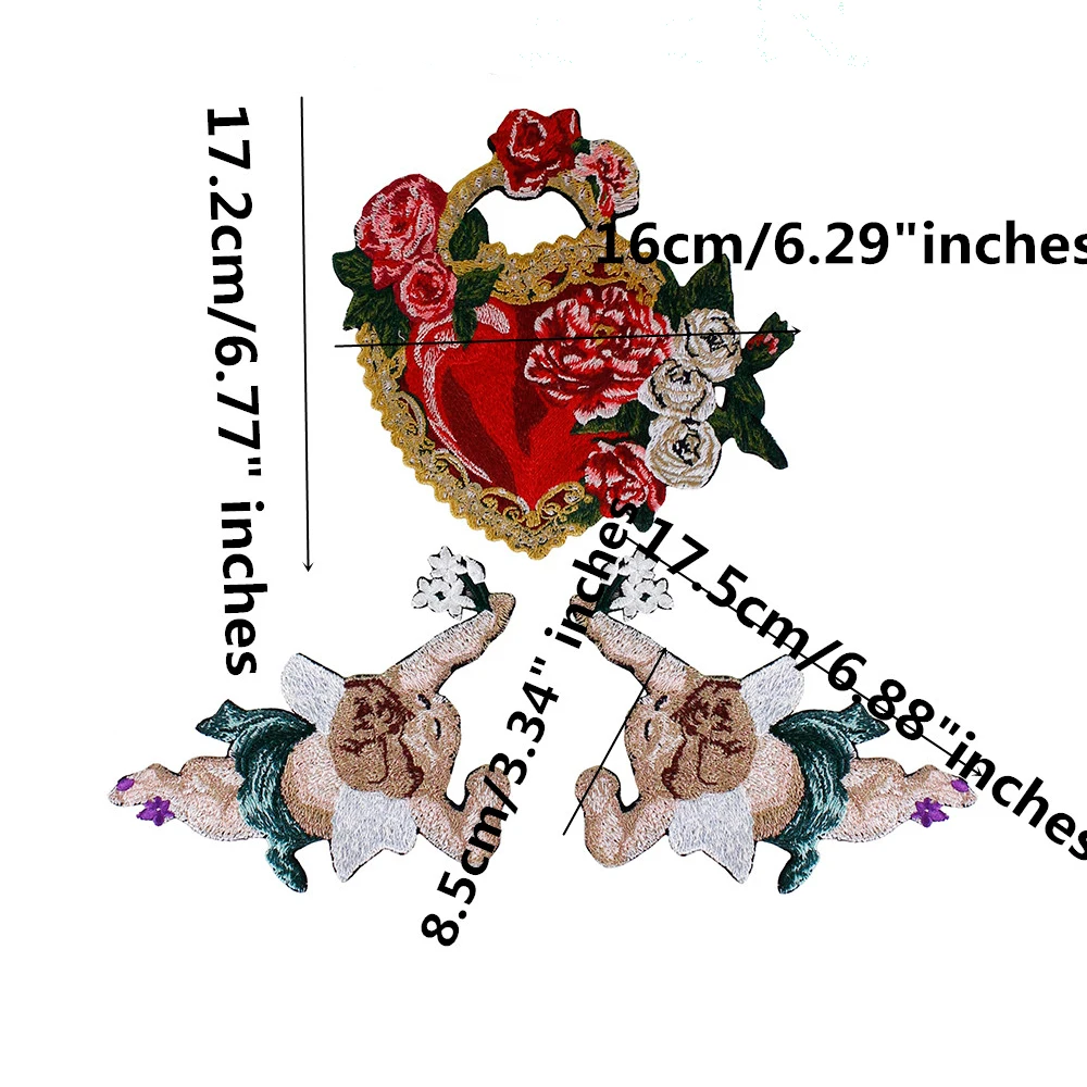 1 Набор вышивка Крылья Ангел Любовь Сердце цветок розы, аппликация патч пришить на одежду патч футболка DIY аксессуары для одежды P91