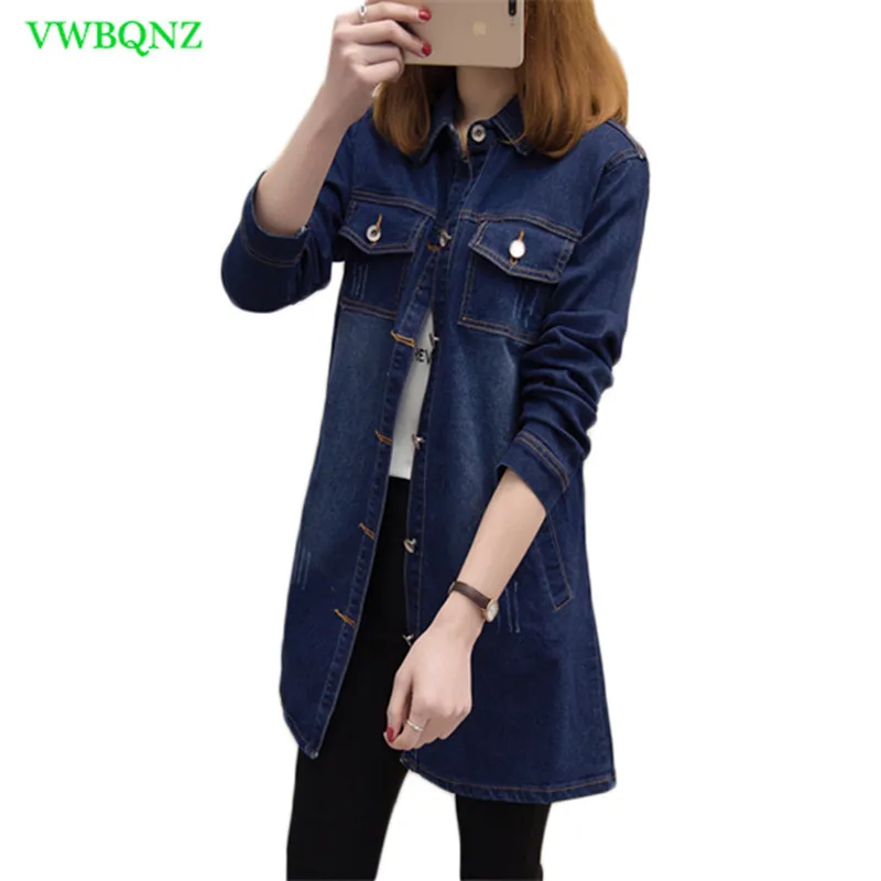 

Plus size Denim Jacket Women Spring Autumn Loose Student Denim Windbreaker Jackets Women's Korean Blue Jacket Coat Tide 5XL A280