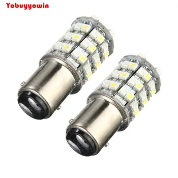 

2 Pieces 3528 White/Amber Dual Color Switchback 1157 2357 BAY15D DRL LED Light Bulbs for Car Front Turn Signal Light
