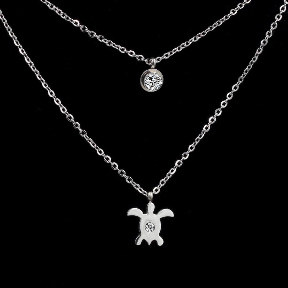 LUXUKISSKIDS массивное ожерелье из нержавеющей стали в форме черепахи бриллиантовое