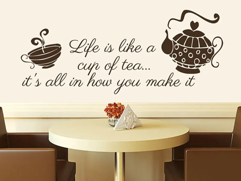 Life is like a cup of tea Vinyl Wall Decals Quotes Home Decor For Kitchen Cafe Phrase Design Wall Sticker Interior Wallpaper K31 Life is like a cup of tea Vinyl Wall Decals Quotes Home Decor For Kitchen Cafe Phrase Design Wall Sticker Interior Wallpaper K31