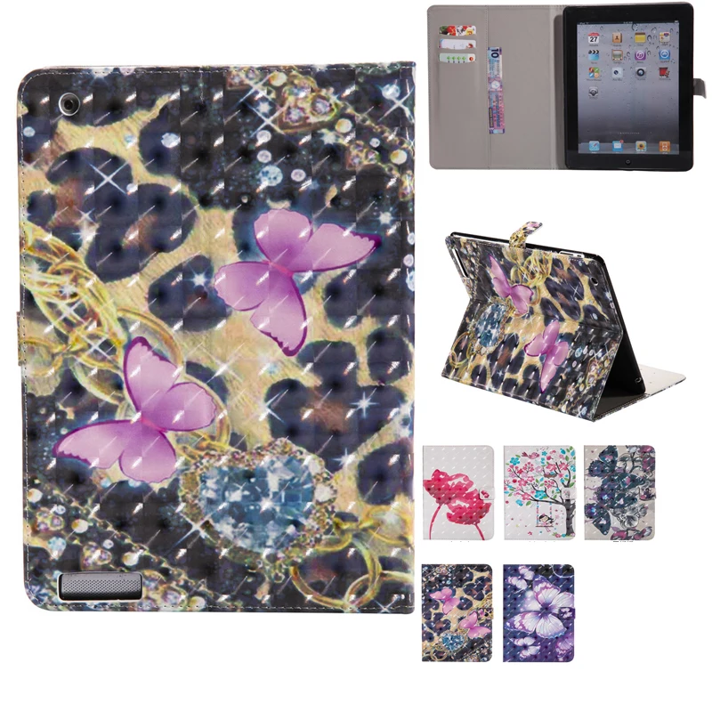 Цветной 3D чехол для Apple ipad 2 3 4 iPad умный планшета модный мультяшный силиконовый из