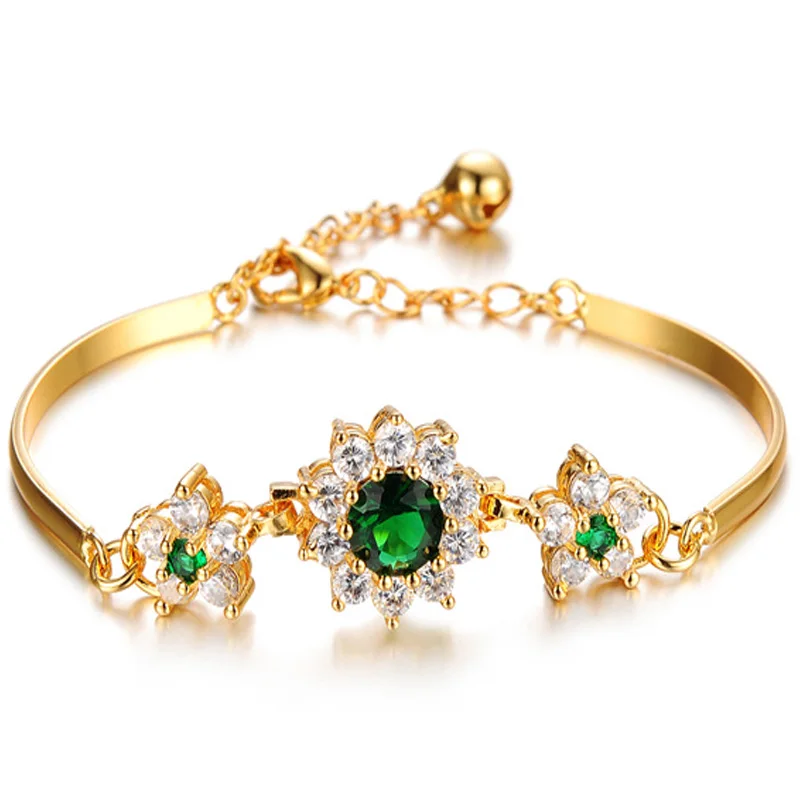 Günstige 2019 luxus 18 K Gold Armbänder für Frauen Mode Armband Zubehör Kristall Charme Hochzeit Schmuck Geburtstag Geschenke