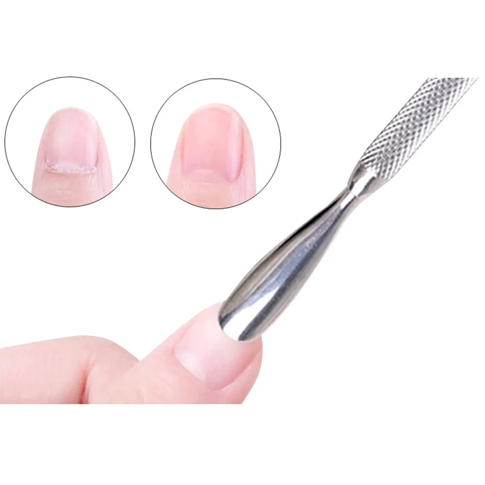 Silvery Stainless Steel Cuticle Pusher Dead Skin Remover Cutter Nail Art Tools F801steel