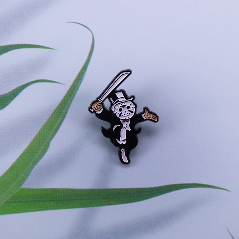 

Radish head mixed up Jason mask enamel pin Demon Slaying brooch Pin