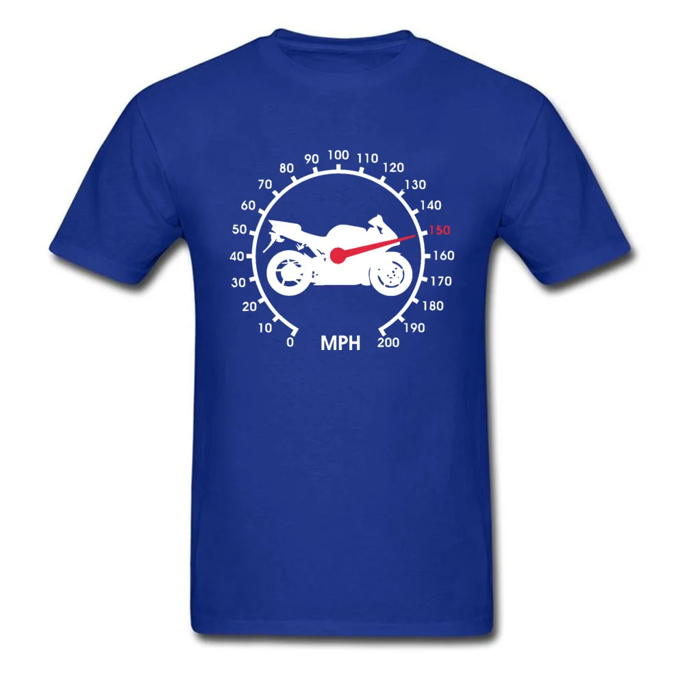 Printed whiteMotorcycle-Gears-Speedometer-Biker Crew Neck T Shirts Summer T Shirt Short Sleeve for Men New Coming Cotton Tshirts whiteMotorcycle-Gears-Speedometer-Biker blue