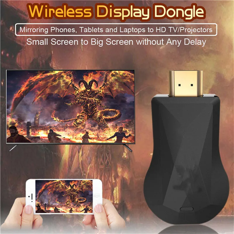 HDMI Беспроводной Wi Fi дисплей зеркальный ТВ донгл Стик медиа стример для Google Chromecast