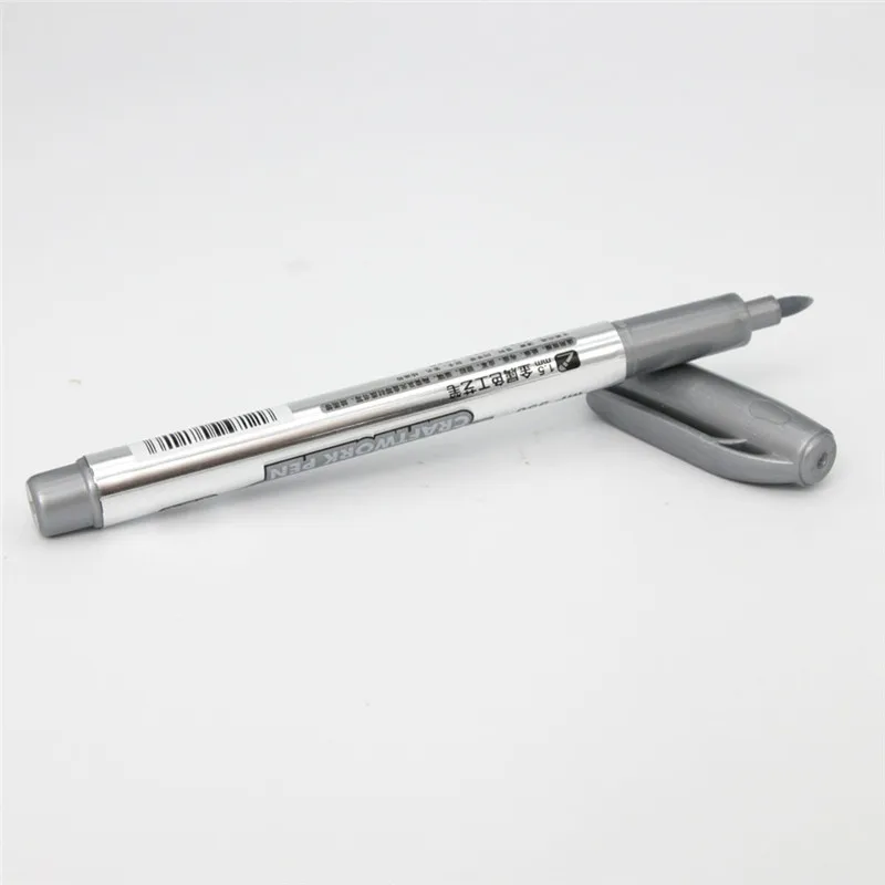 Высокое качество перманентные металлические краски Маркеры Ручка художественная Ручка водонепроницаемый цветной маркер ручка для рукоделия школьные принадлежности 1,5/2 мм - Цвет: Silver-2