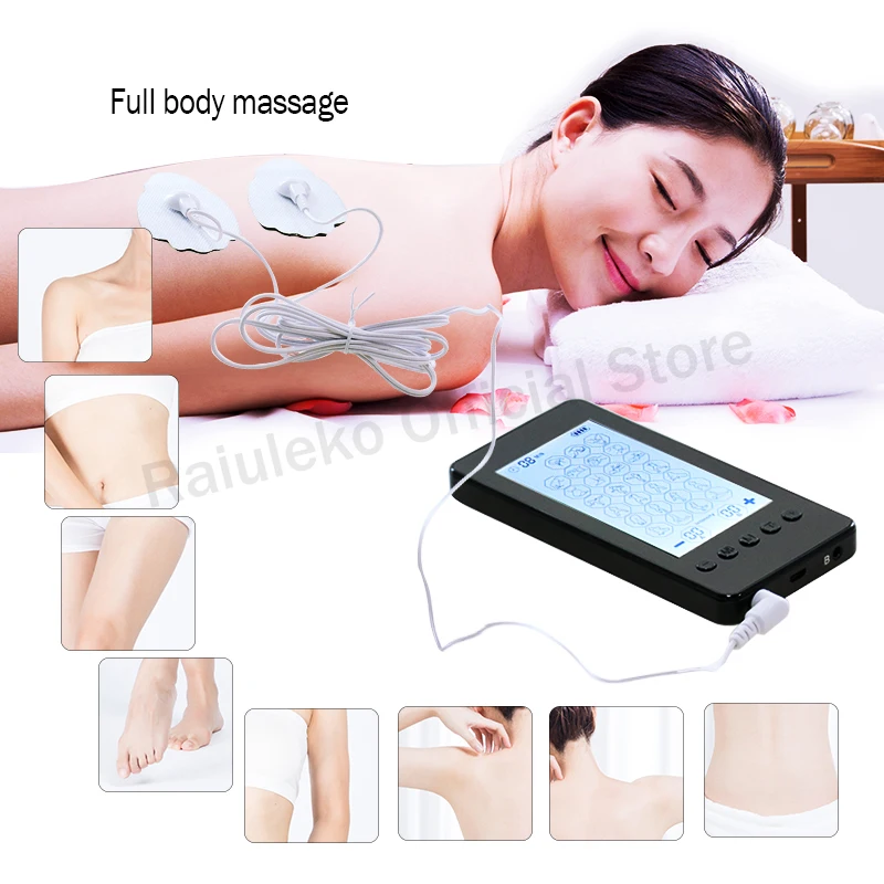 TENS EMS Massager Muscle Stimulation Electric Personal Nerve Stimulator Dual Channel 28 Mode LCD Di