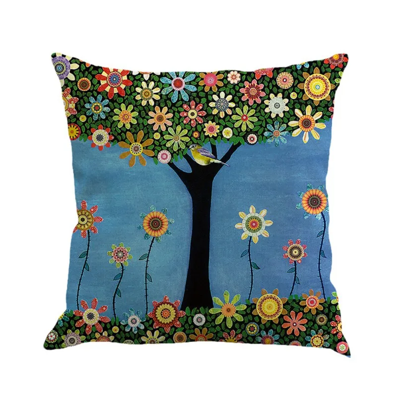 New Linen Pillow Cover Natural Scenery Style Pattern ...