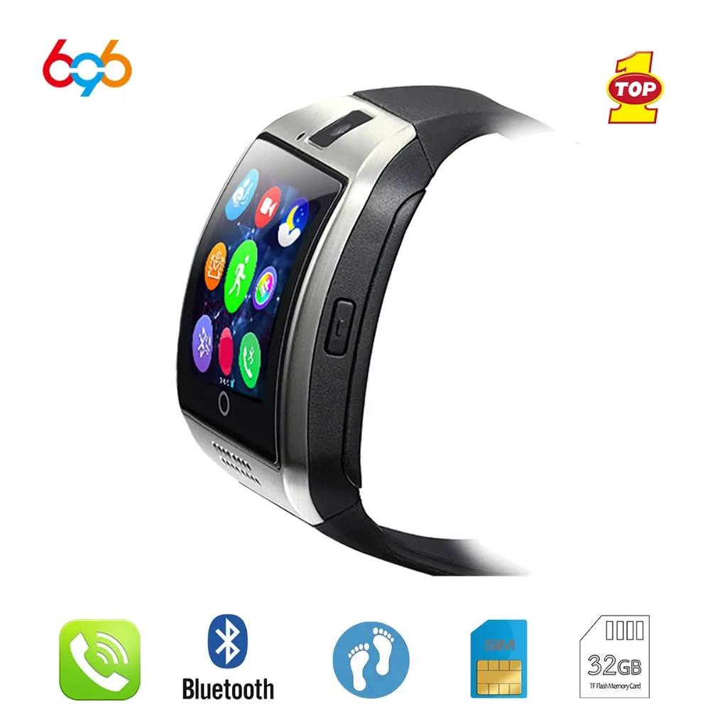 696 Bluetooth Смарт часы Q18 шагомер анти-потерянный Smartwatch Поддержка sim-карта TF телефон с Камера для IOS Android PK DZ09 GT08