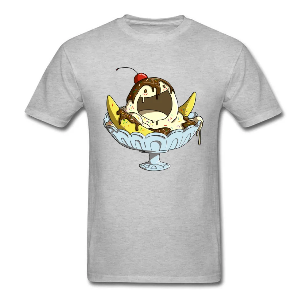 Ice Scream Summer Short Sleeve Tees Summer Autumn Round Neck Cotton Fabric Men Top T-shirts Summer Sweatshirts 2018 Popular Ice Scream grey