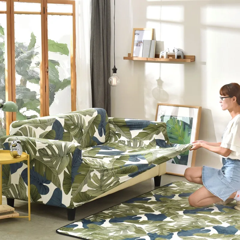 

Slipcovers Sofa Cover For Living Room All-inclusive Slip-resistant Elastic Printed Stretch Couch Cover L Shape 1/2/3/4-Seater