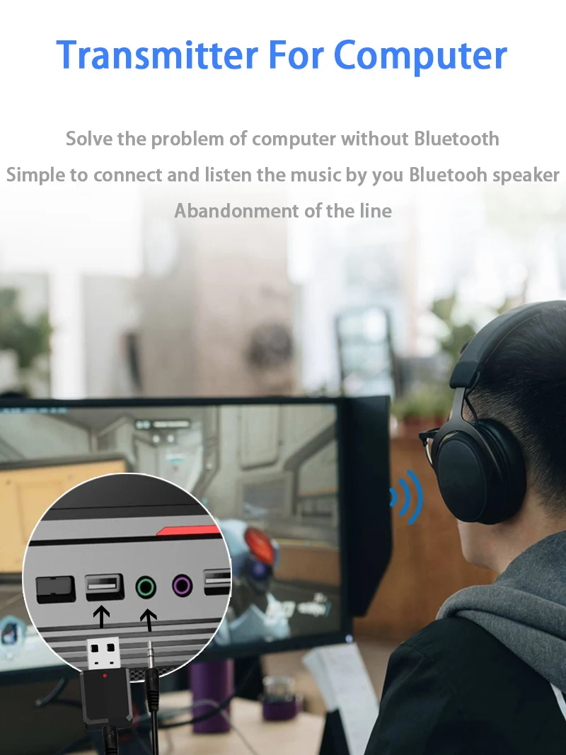 2в1 bluetooth 5,0 аудио приемник передатчик беспроводной адаптер Мини 3,5 мм AUX Стерео Bluetooth передатчик для ТВ ПК автомобильный динамик