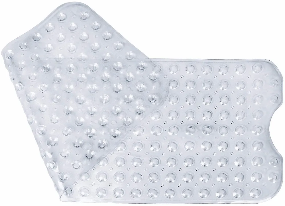 Non Slip Clear PVC Bathtub Mat Anti Slip Anti Bacterial Extra Long