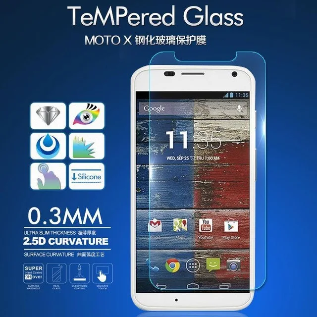 2.5D Закаленное стекло для Motorola Moto X защитная пленка Взрывозащищенная Защита