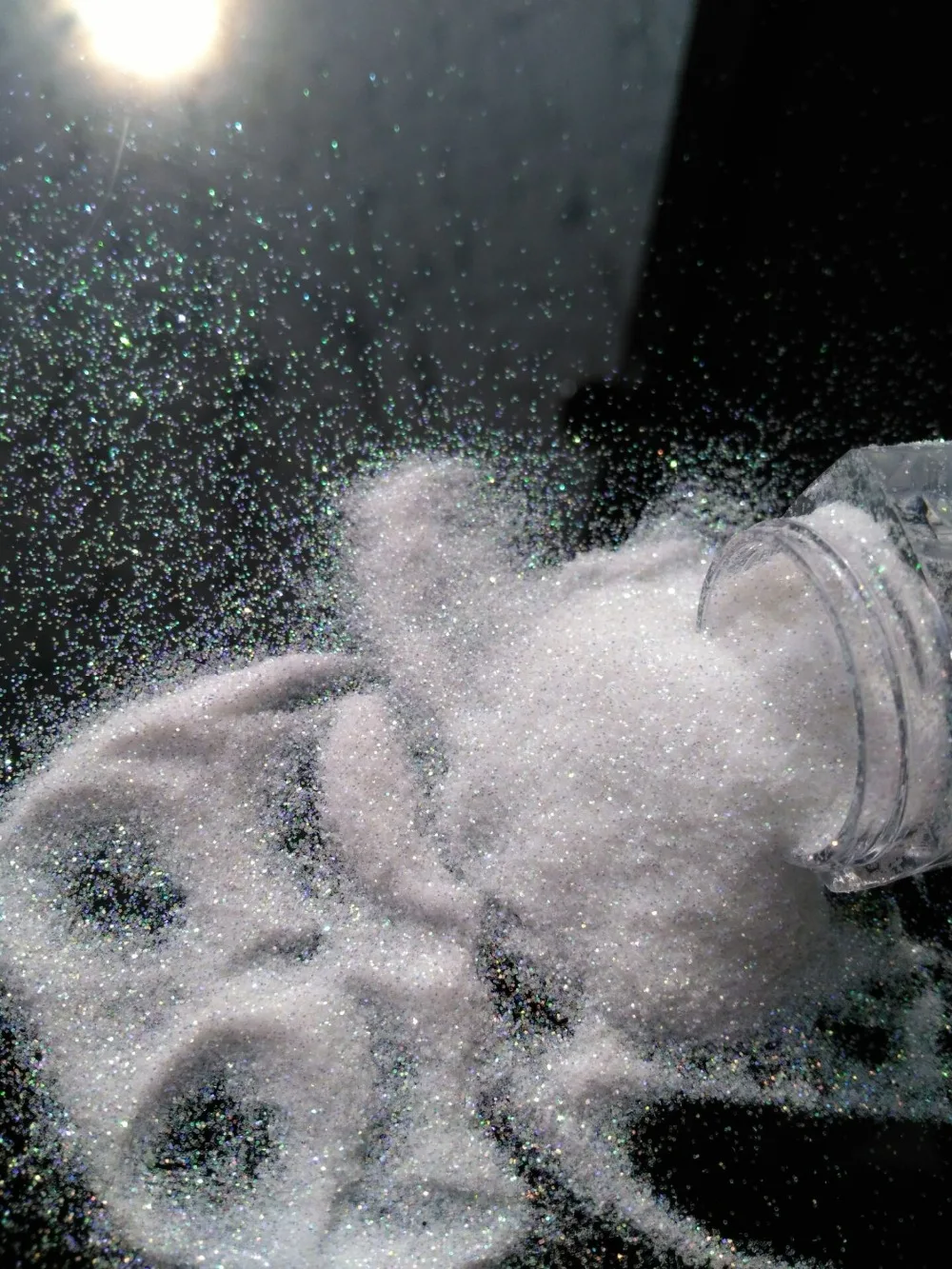 YUIWHE-217 1Box Super Super Sparkl white AB Ultra fine Micro Glitter Nail Art Ultrafine Powder Dust Pigment Nail Glitters 5g/jar