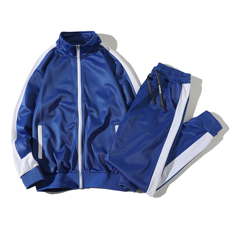 

Fashion Patchwork Men's Set Spring 2 Piece Sporting Suit Jacket+Pant Sweatsuit Clothing Tracksuit Sweatshirt Sportswear