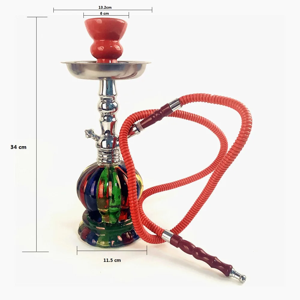 1 pcs Hottest Art Glass Hookah Metal Weed Smoking Shisha Pipe