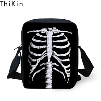 

THIKIN Women Men Mini Messenger Bag Cool Skeleton Rib Cage Prints Travel Shoulder Bags Kids Small Crossbody Bags Handbags Bolsos