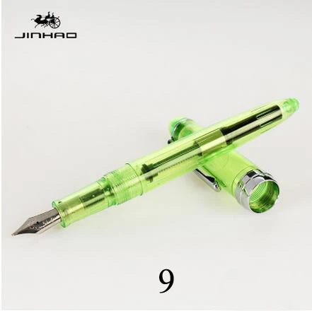 Высококачественная перьевая ручка Jinhao чернильная ручка 0,5 мм перо Stylo plume Роскошная прозрачная ручка Iraurita stilografica Chancery 03827 - Цвет: 9