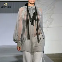 YD& YDBZ новое длинное ожерелье с кожаными кисточками женские аксессуары для платья Ювелирные изделия Harajuku Готический стиль женское ожерелье s ювелирные изделия