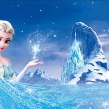 Замороженный замок Эльза снег горы мультфильм счастливый фон для фотосъемки на день рождения фотографии фонов качество винил