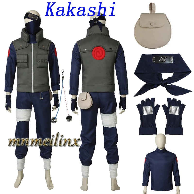 

High Quality Popular Anime Naruto Hatake Kakashi Cosplay Costume Accessories Headband Full Set Kakashi Suit Outfit Customize