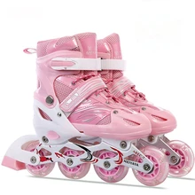 Детские роликовые коньки, роликовые коньки, обувь Слалом, уличная щетка, для катания на коньках, ПУ колеса, патины, унисекс, регулируемые кроссовки с роликами, IA100