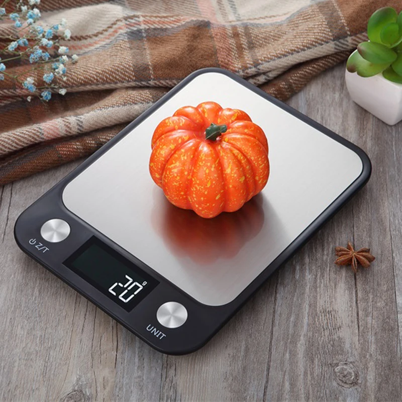 

AJY Large Stainless steel Platform Digital Kitchen Scale Flat Cooking measuring Food weighing Scale 10kg/5kg