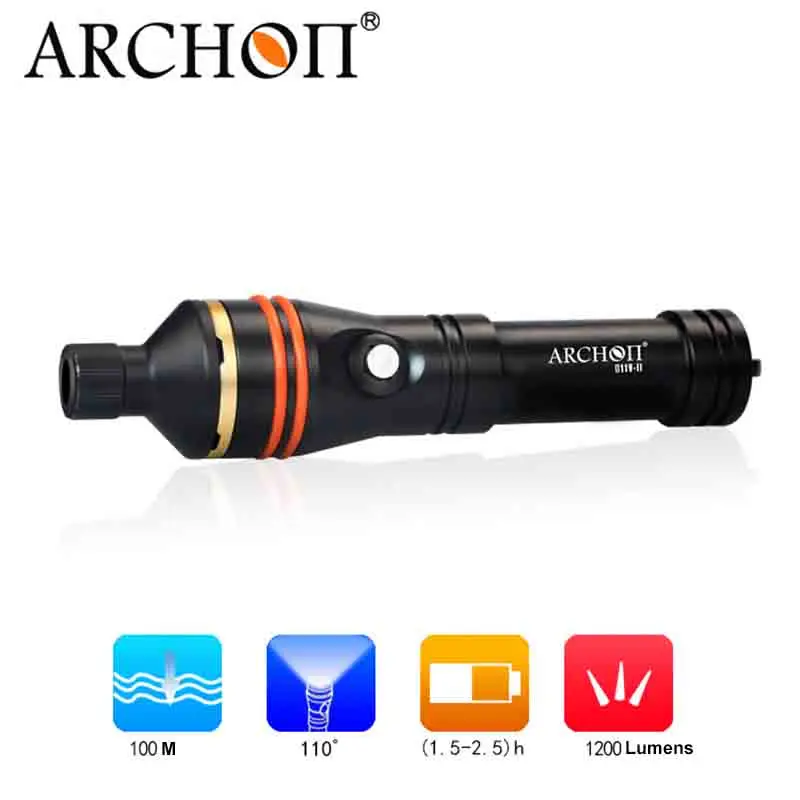 

ARCHON D11V-II Sea Diving Flashlight Photography Diving Light Video Flash light 100M Underwater Snorkeling Torch 1200 Lumens