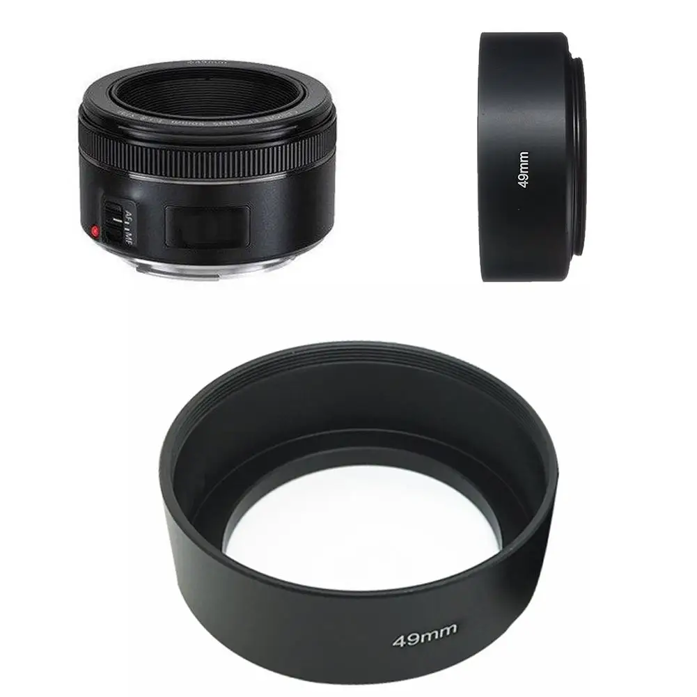 Canon Lens Cap 49mm Universal Metal Wide Lens Hood Type (Black