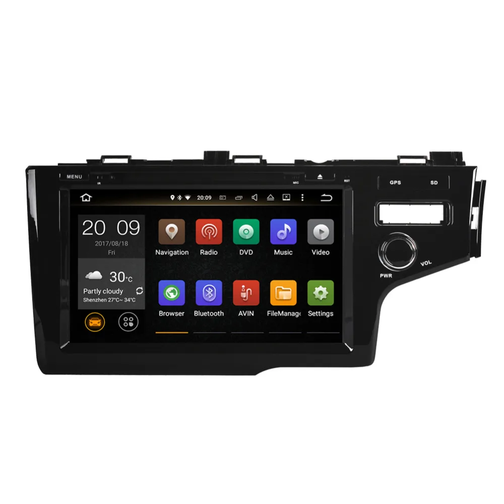 Discount Android 9.0 4GB Octa Core Car GPS Navigation For Honda Fit/Jazz Right Hand Driving 2014-2019 Radio Stereo DVD Multimedia Player 8