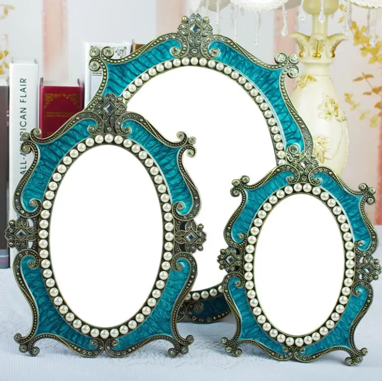 Europeu do Vintage a Princesa Espelho de Maquiagem Venda Quente Espelho Mesa Quarto wc Vidro Grande 13 Espelhos para maquiagem