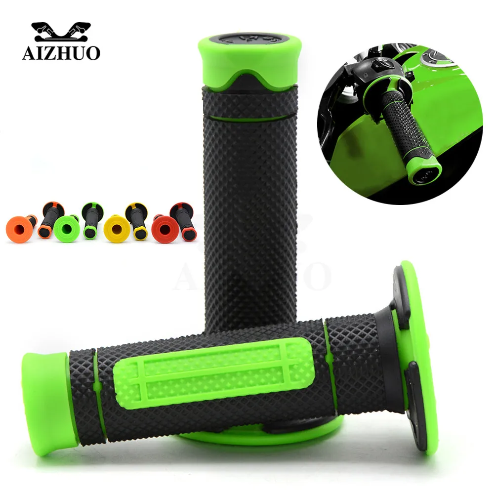 Motorcycle Handle Grips 22mm 7/8" Handlebar Rubber Pro Motocross Motorcycle & Bikes For KAWASAKI ZX-6 ZX9 R ZXR400 ZZR600 VERSYS
