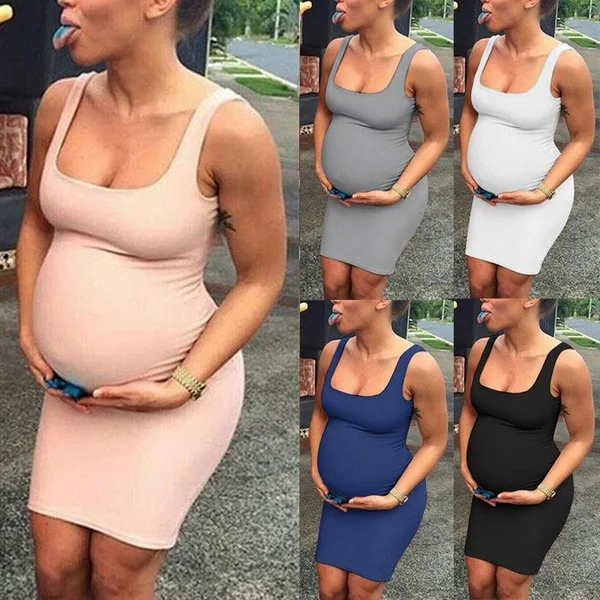WEPBEL S-5XL, женское летнее модное повседневное сексуальное однотонное платье без рукавов в стиле хип-хоп, посылка, платье для беременных, платье для мамы, платье для беременных