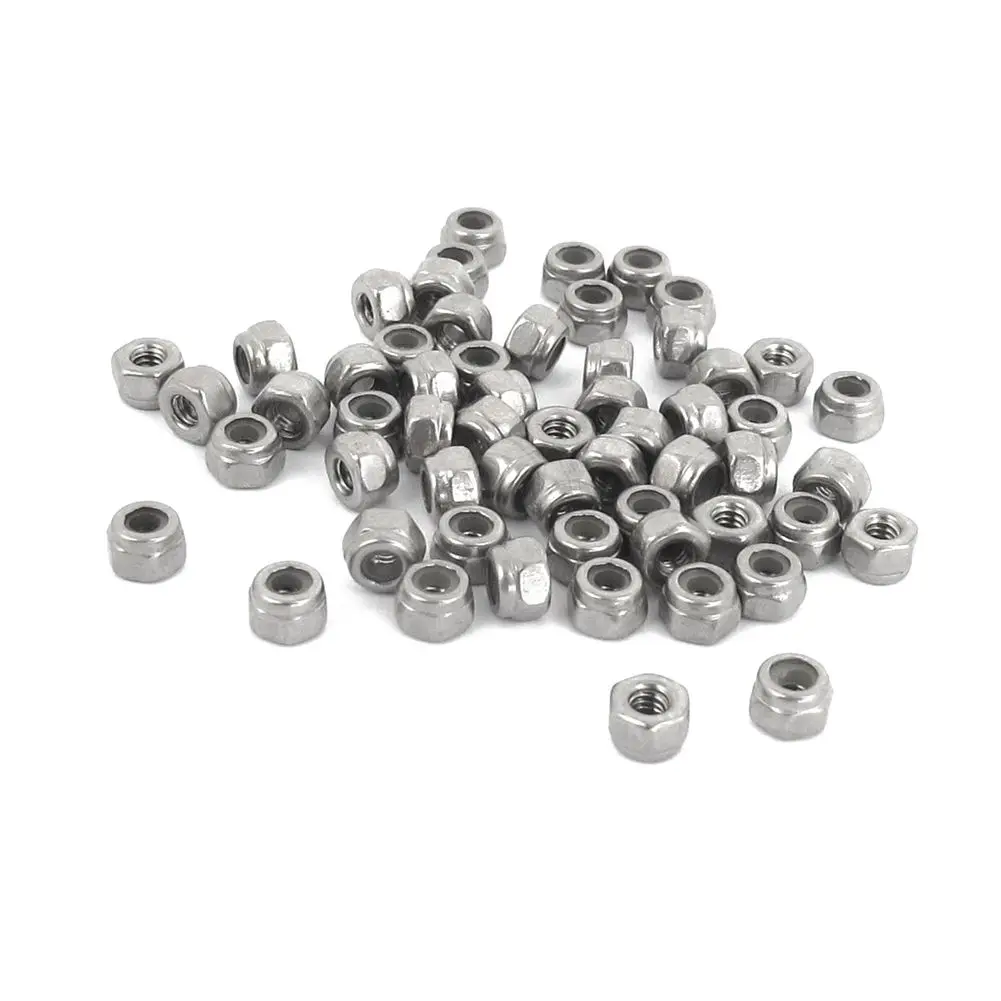 

New 50pcs M2 Zinc Plated Self-Locking Nylon Insert Hex Lock Nuts