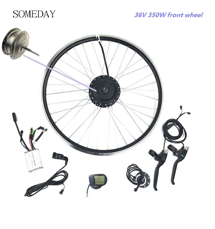 

SOMEDAY 36V350W Ebike /Electric Bicycle Conversion kit front hub Motor Wheel 16/24/26/27.5/ 28/29inch 700c with KT LCD5 display