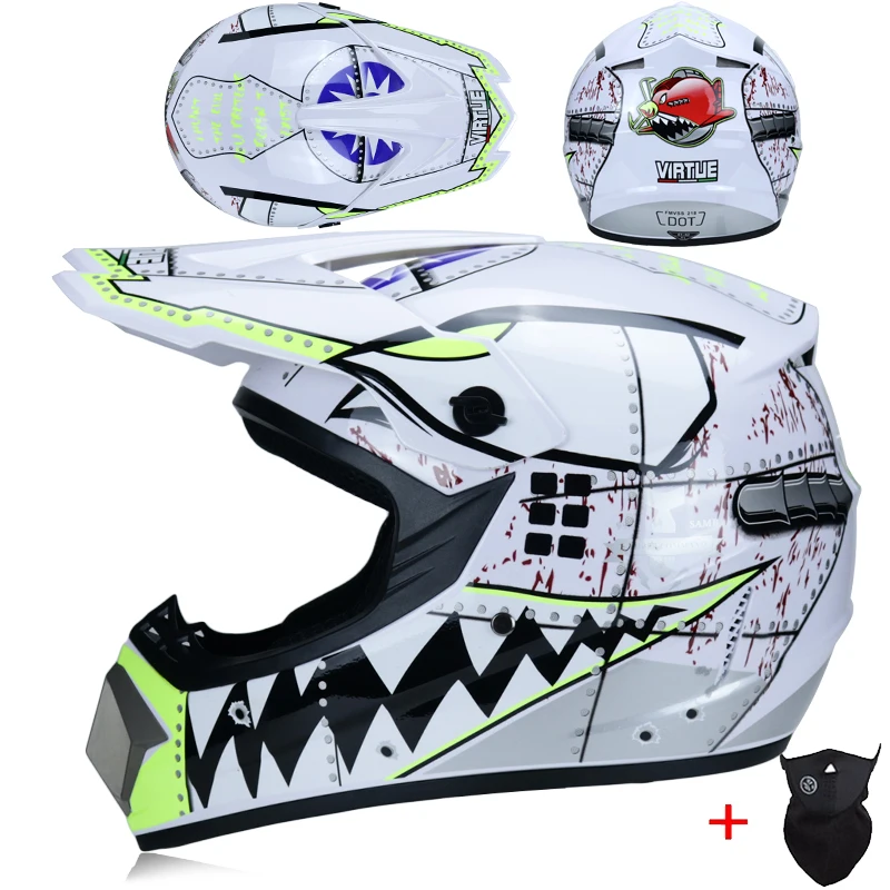 Casco de Motocross para hombre, protector de cara completa para  motocicleta, para carreras, todoterreno - AliExpress