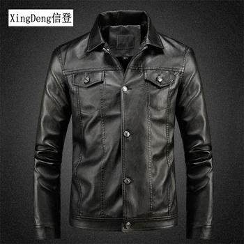 

XingDeng royal albert china Motorcycle Leather Jackets Men Solid Casual 80s costumes Coat winter Clothing Bomber Jacket for Male