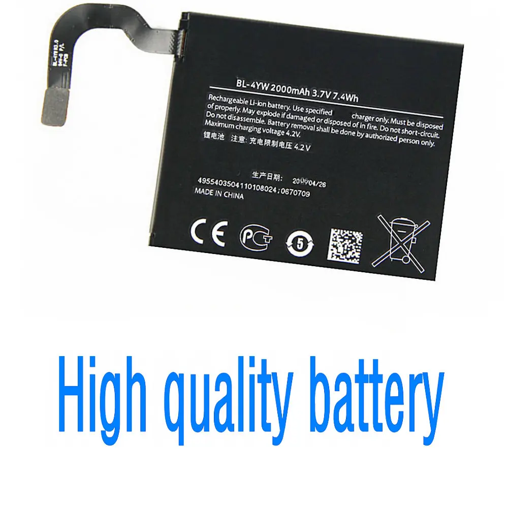 

Large Capacity Li-ion Authentic High quality Replacement Battery 2000mAh BL-4YW for Nokia Lumia 925 925T BL4YW Smartphone