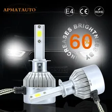 2×6000 К белый автомобиль светодиодные фары 16000LM H1 H3 H4 H7 H8 H9 H11 9005 HB3 9006 HB4 880 881 H27 9012 фары комплект Привет/lo пучка лампа