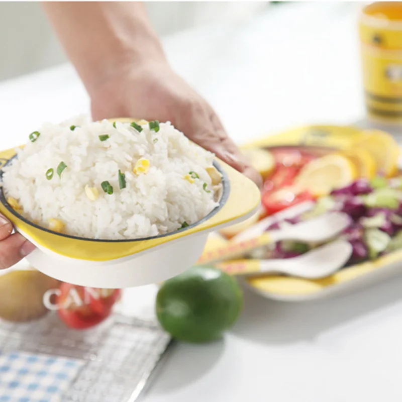 5pcs/sets Baby Dish Tableware Set Natural Bamboo Fiber Bowl With Cup Spoon Plate Fork Feeding Dishes for Kids Utensils T0377 5pcs/sets Baby Dish Tableware Set Natural Bamboo Fiber Bowl With Cup Spoon Plate Fork Feeding Dishes for Kids Utensils T0377