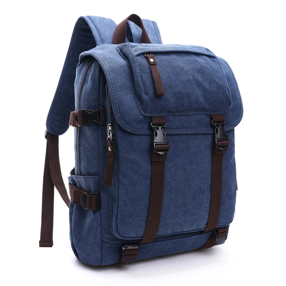 

Men Large Capacity Canvas Backpack Computer Shoulder Bag For Student Multifunction Travel Knapsack