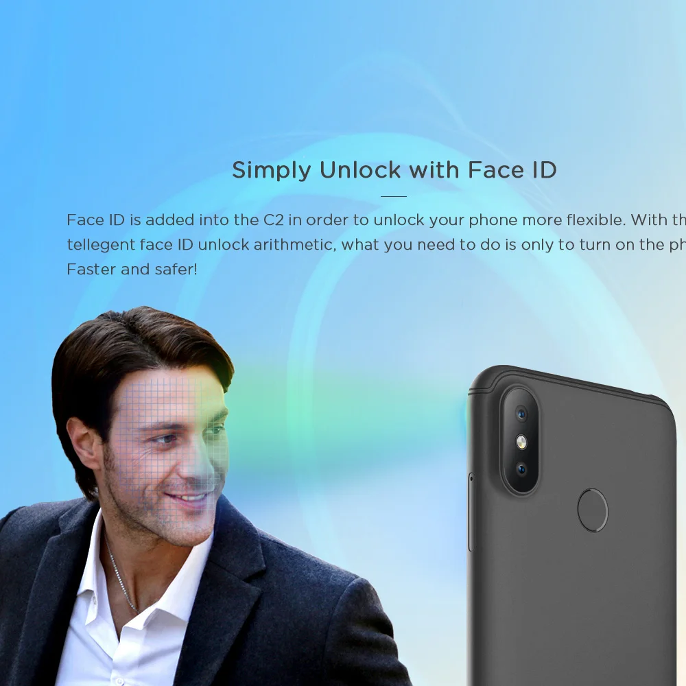 Смартфон HOMTOM C2 4G Face ID, 5,5 дюйма, 2 ГБ, 16 ГБ, Android 8,1, 13 МП, две тыловые камеры, 3000 мА/ч, 18:9 Безель, мобильные телефоны