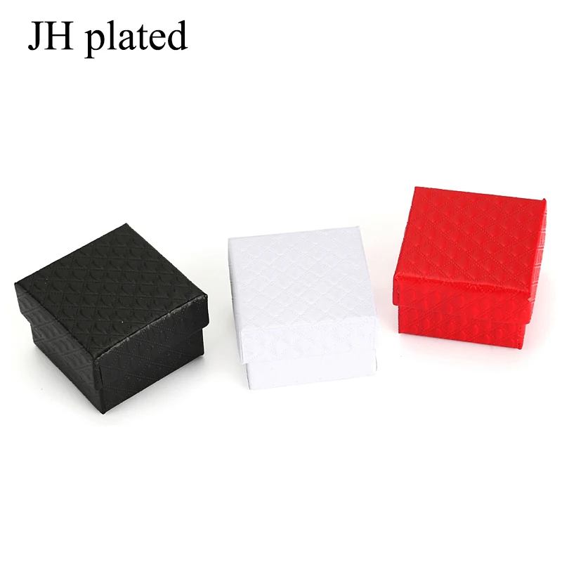 

JH plated Square small gift box 5*5*3.5cm Ring Earrings Jewelry Gift Box Display Jewelry Case 3Colors