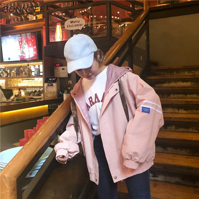 

Jackets Women Zipper Printed Simple All-match Korean Style Leisure Daily Harajuku Jacket Womens Soft Trendy Ulzzang Outerwear