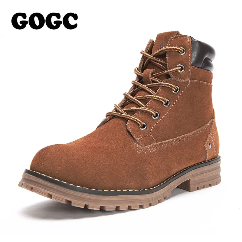 

GOGC Genuine Leather Ankle Boots Large Size Women Winter High Boots Warm Lace up Ankle Boots for Women Winter Boots Women G9824
