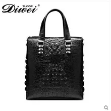 diwei 2017 new hot free shipping crocodile leather bag vertical briefcase computer bag business leisure traveler men handbag