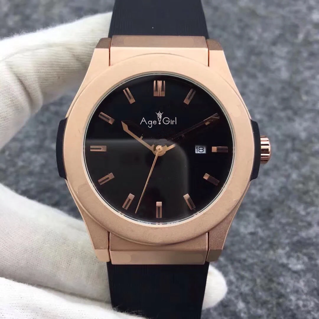 

Luxury Brand New Men Watch Automatic Mechanical Stainless Steel Watches Silver Grey Calendar Black Leather Rose Gold Rubber AAA